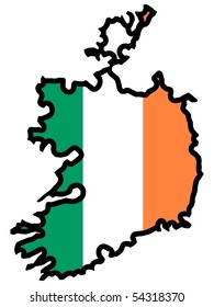 map in colors of Ireland