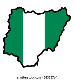 map in colors of Nigeria