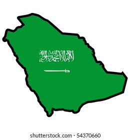 map in colors of Saudi Arabia