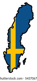 map in colors of Sweden