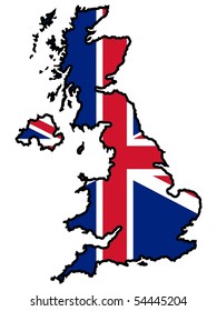 map in colors of United Kingdom