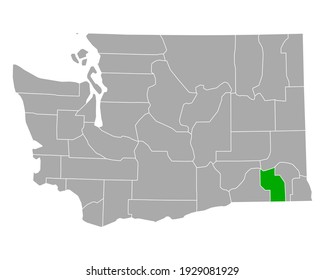 Map of Columbia in Washington on white