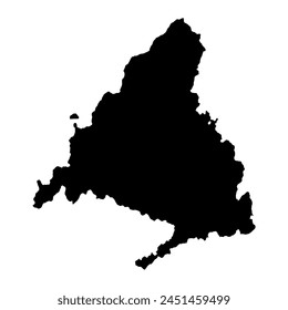 Map of the Community of Madrid, administrative division of Spain. Vector illustration.
