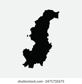 Map of Como - Lombardy - Italy outline silhouette graphic element Illustration template design
