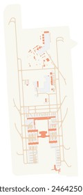 Mapa del Aeropuerto Internacional Comodoro Arturo Merino Benitez (Chile). Código IATA: SCL. Diagrama del aeropuerto con pistas de aterrizaje, pistas de rodaje, delantales, zonas de aparcamiento y edificios. Datos del mapa de OpenStreetMap.