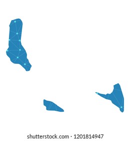 Map of Comoros from Polygonal wire frame low poly mesh,Comoros map Vector Illustration EPS10.