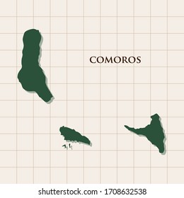 Map of Comoros vector design template