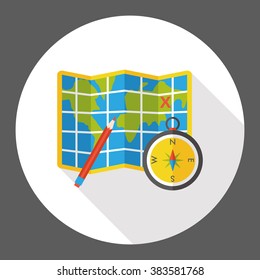 map compass  flat icon