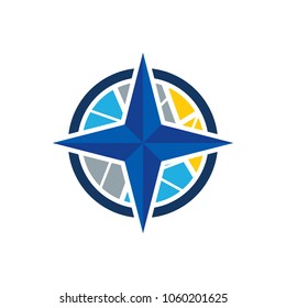 Map Compass Logo Icon Design