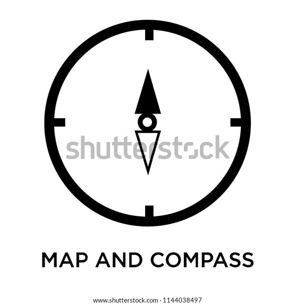 Map and compass\
orientation tools icon vector isolated on white background for your\
web and mobile app design, Map and compass orientation tools logo\
concept