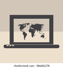 Map Concept. Laptop