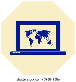 Map Concept. Laptop