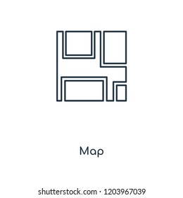 Map concept line icon. Linear Map concept outline symbol design. This simple element illustration can be used for web and mobile UI/UX.
