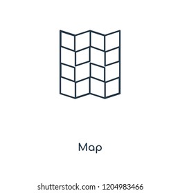 Map concept line icon. Linear Map concept outline symbol design. This simple element illustration can be used for web and mobile UI/UX.