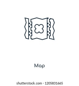Map concept line icon. Linear Map concept outline symbol design. This simple element illustration can be used for web and mobile UI/UX.