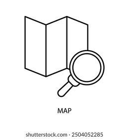 map concept line icon. Simple element illustration. map concept outline symbol design.