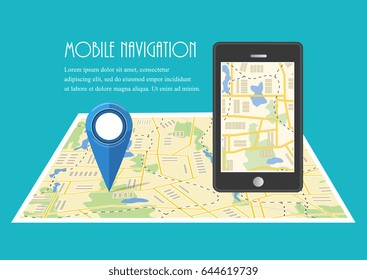 Map. The concept of navigation. Delivery. Vector illustration.