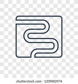 Map concept vector linear icon isolated on transparent background, Map concept transparency concept in outline style