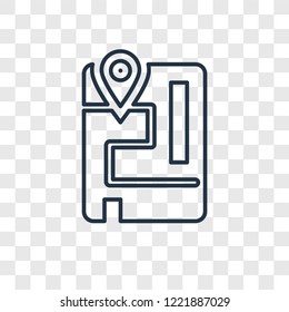 Map concept vector linear icon isolated on transparent background, Map concept transparency concept in outline style
