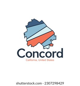 Map Of Concord California Geometric Simple Design