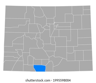 Map of Conejos in Colorado on white