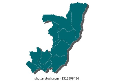 Map of Congo, High detailed blue vector map - Republic of the Congo, congo map - blue pastel graphic background . Vector illustration eps 10. - Vector