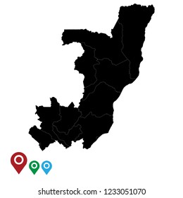 Map of Congo, High Detailed Map of Congo isolated on white background.Vector illustration eps 10