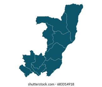 Map of Congo - High detailed on white background. Abstract design vector illustration eps 10.