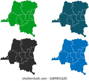 map of congo. original map.variety of colors on white background. Vector illustration eps 10.