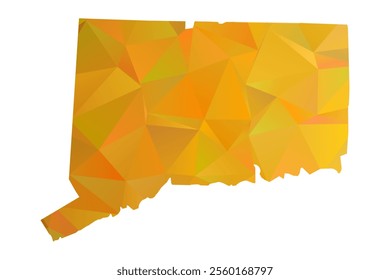 Map of Connecticut - Gold Polygonal Design For Your. Vector illustration eps 10.