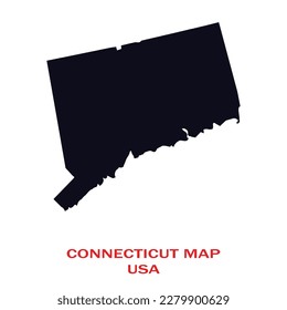 Map of CONNECTICUT, Map of CONNECTICUT with Solid color, Map of USA state CONNECTICUT Vector Illustration, Map of CONNECTICUT with Color, USA.