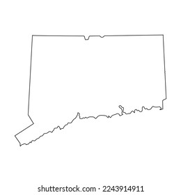 Mapa del estado de Connecticut en color blanco aislado en fondo blanco. Ilustración del vector