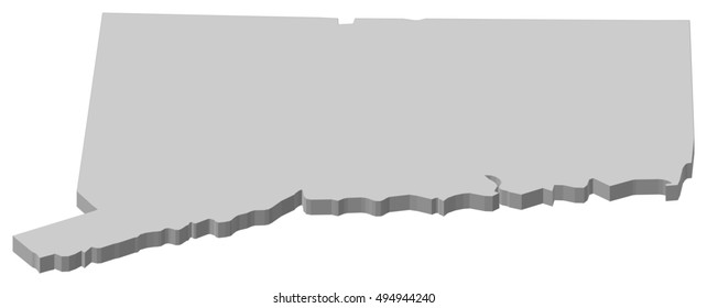 Map - Connecticut (United States) - 3D-Illustration