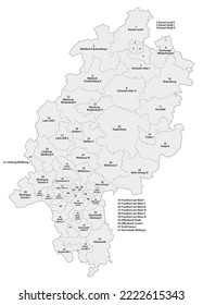 Map of the constituencies in Hesse for the 2023 state election in German