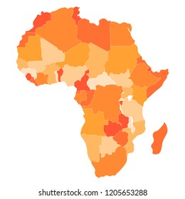The map of the continent Africa.