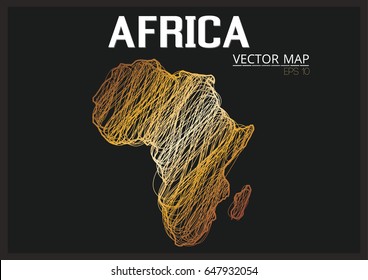 A Map of the Continent of Africa, vector illustration