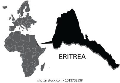 Map of the continent 
Eritrea separated