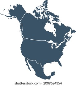 map continent north america united states, mexico, canada