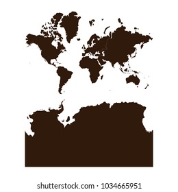 Map of Continents Antarctica.