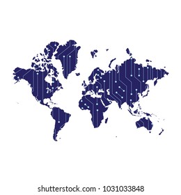 Map Continents High color Light blue.