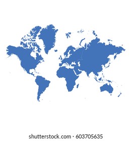 Map Continents High color Light blue