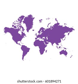 Map Continents High colorlight violet