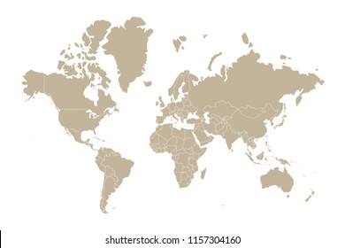 map of continents, world map vector.