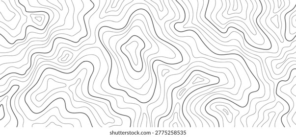 Map  contour backdrop art for area, Geographic geology hiking pattern with ocean navy dark chart wide location. Radar territory topographic line and outline drawing  Depth ground mountain landscape background element