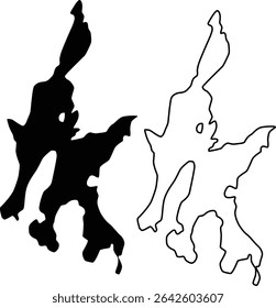 Map of Converse Lake Connecticut USA Silhouette Flat and Outline Design