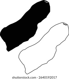 Map of Convict Lake California USA Silhouette Flat and Outline Design