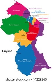Map Of Guyana Showing Natural Regions Guyana Regions Images, Stock Photos & Vectors | Shutterstock