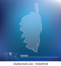 Map of Corsica - vector illustration