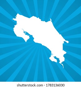 Map of Costa Rica blue comic pop art vector.