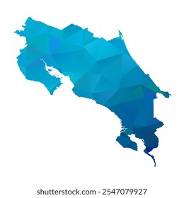 Map of Costa Rica - Blue Polygonal Design For Your. Vector illustration eps 10.